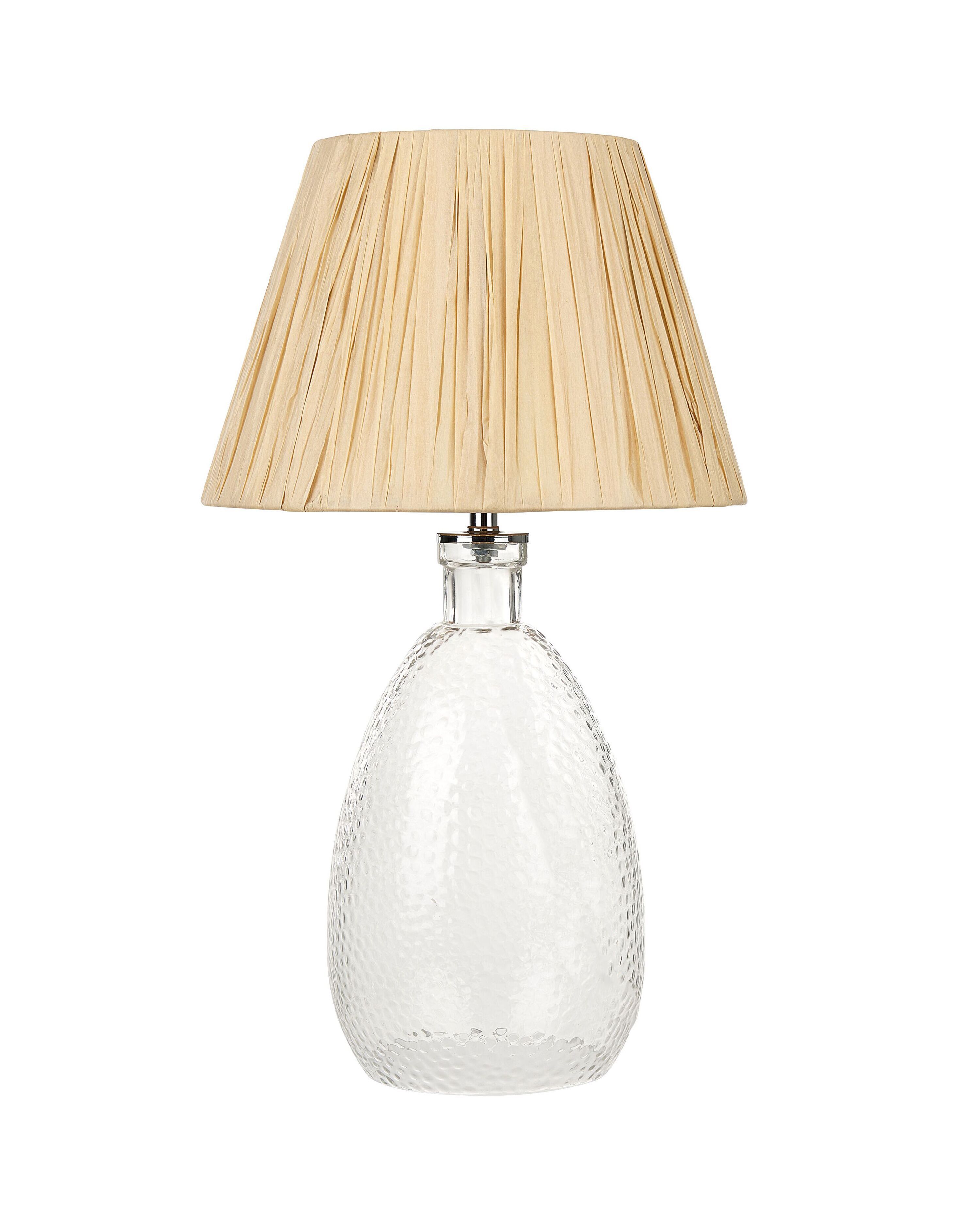 Beliani Iluminação*Candeeiro De Mesa Em Vidro Transparente 54 Cm Blanco